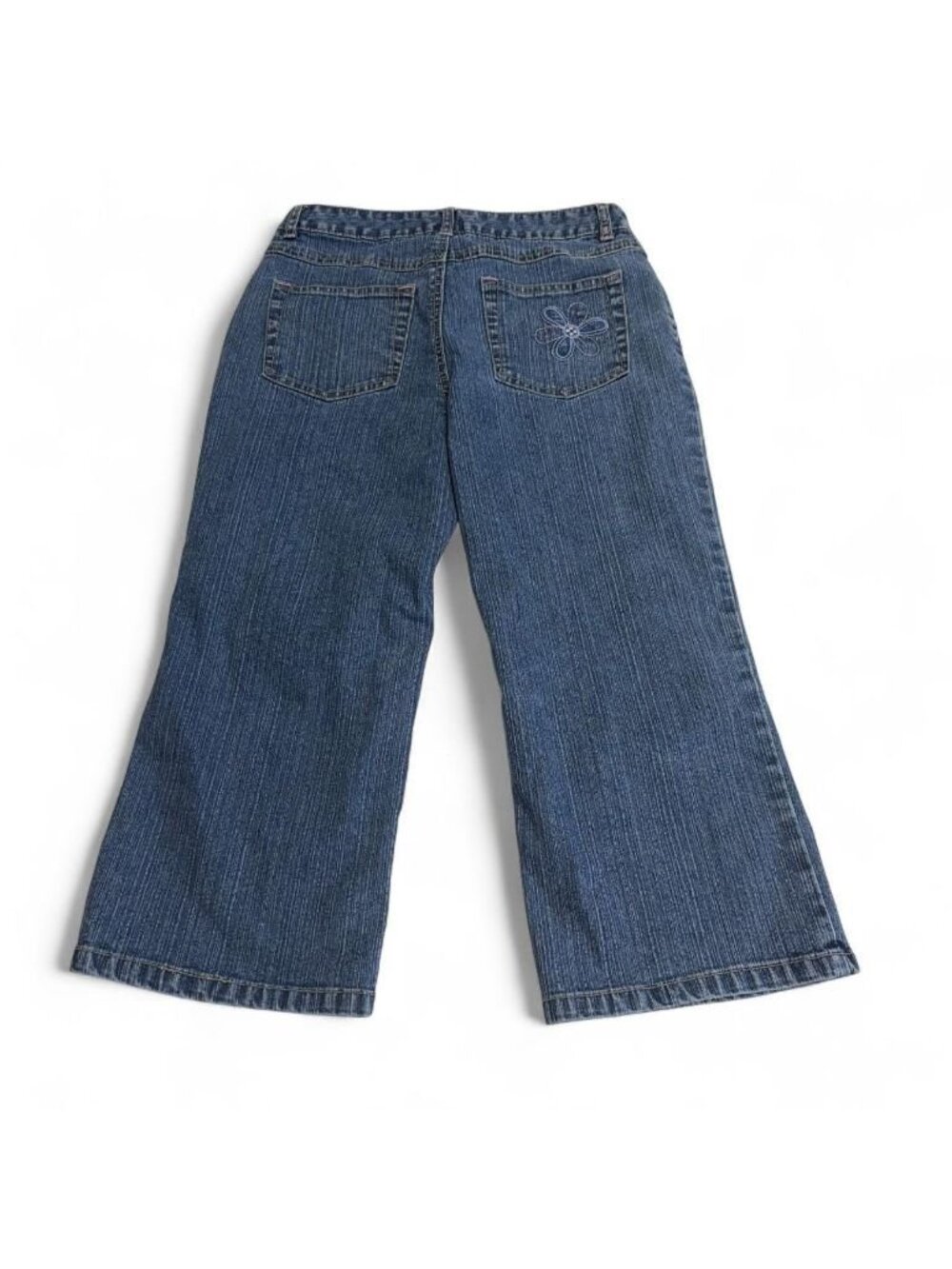 Vintage Y2K Circo Floral Embroidered Cropped Jeans Capris Youth Girls 10/12 - Picture 4 of 7